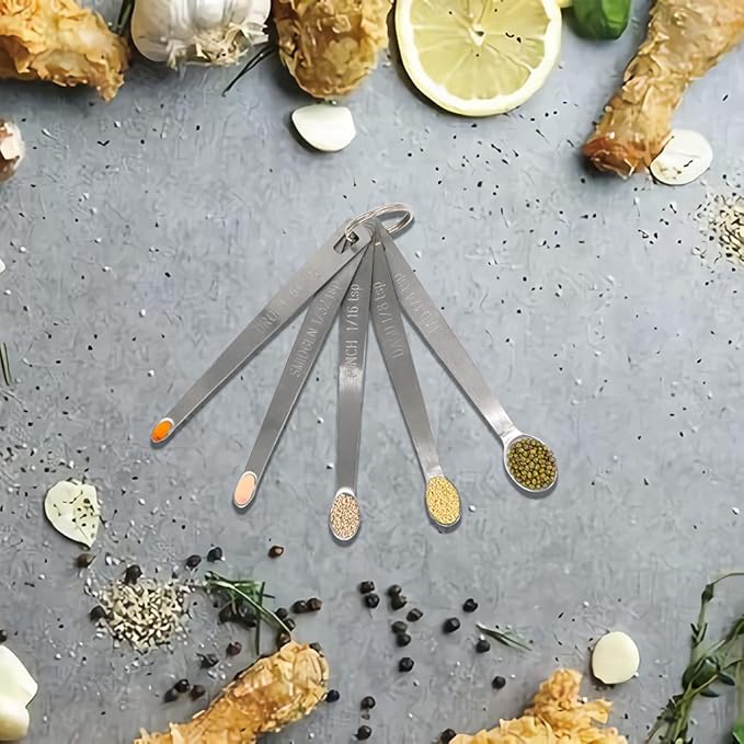 3PCS 1/32 Teaspoon(1/32tsp, 0.16ml, Smidgen) Single Tiny Measuring Spoon, Small Individual Stainless Steel Measure Spoons Only