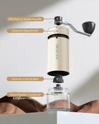 CIRCLE JOY Mini Manual Coffee Grinder with 40 External Adjustable Settings and Ceramic Conical Burr, Portable Stainless Steel Hand Coffee Grinder for Home and Travel