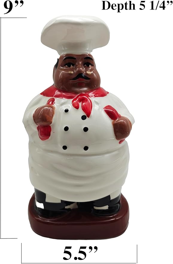 ACK Happy Bistro Chef Hand Painted Ceramic Utensil Jar, Utensil Holder, Utensil Crock, Modern Kitchen Decor, Kitchen Storage for for Spoon, Ladle, Spatula and More