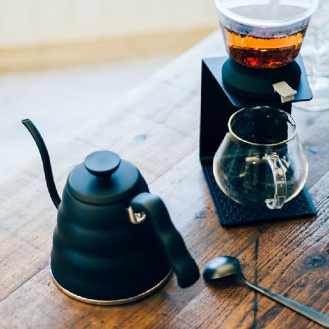 Hario V60 "Buono" Drip Kettle Stovetop Gooseneck Coffee Kettle 1.2L, Stainless Steel, Black