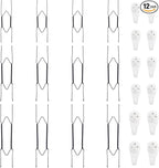 Bilillo 12 pcs Plate Hangers for The Wall, 8/10/12 Inch Invisible Plates Hangers, Stainless Steel Plate Wall Holders for Display Various Sizes with Hooks for Decorative (Black)