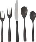 Mikasa Delano Black Satin 20-Piece Stainless Steel Flatware Set, Service for 4