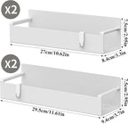 HuggieGems 4 Pack Magnetic Spice Rack Organizer for Refrigerator and Oven, White Fridge Organizers and Storage for Kitchen