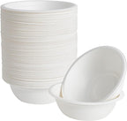 ECOLipak 16 oz Paper Bowls, [150-Pack] Compostable Paper Bowls Bulk, Heavy-duty Disposable Bowls for Hot And Cold Food