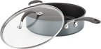 Circulon A1 Series with ScratchDefense Nonstick Induction Cookware, Large Saute Pan with Lid, Nonstick Pan, 5-Quart, Graphite