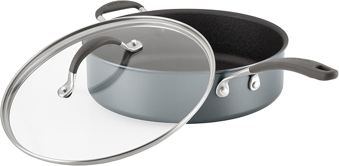 Circulon A1 Series with ScratchDefense Nonstick Induction Cookware, Large Saute Pan with Lid, Nonstick Pan, 5-Quart, Graphite