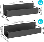 HuggieGems 2 Pack Magnetic Spice Storage Rack Organizer for Refrigerator and Oven, Black Fridge Organizers and Storage