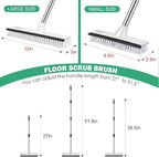 SetSail Upgraded Large 12 in Wide Floor Scrub Brush with 51-Inch Long Adjustable Handle 2 in 1 Scrape Brush Stiff Bristle Floor Scrubber for Cleaning Shower Bathroom Garage Kitchen Wall Deck Tub Tile