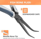 Fish Bone Pliers/Tweezers Washable Stainless Steel, 6inch, Black