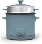 bella 16 Cup Rice Cooker with Steamer, Dishwasher Safe Steaming Basket, Rice Paddle and Measuring Cup, Removable Nonstick Cooking Bowl, Automatic Keep Warm Function, 400 Watt, Surf