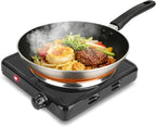Electric Countertop Burner, 1500W Cooktop with Cast Iron Hot Plate, 5 Level Temperature Control, Easy to Clean, Indicator Lights, Cooking Stove for Office Home Camping RV