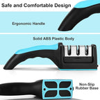 Premium 3-Stage Knife Sharpener - Professional Repair, Restore & Polish for Kitchen Knives, Razor Sharp in Seconds, with Ergonomic Grip for Perfect Control