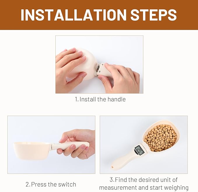 Digital Measuring Spoon Scale, Food Measuring Scoop Scale, Food Weight Scale Grams and Ounces, Polygons Measuring Spoon, ABS Kitchen Weight Scale for Food with LCD Screen, High Precision