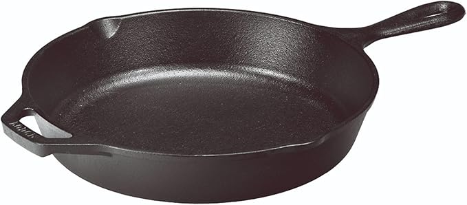 Lodge Seasoned Cast Iron Skillet - PFAS-Free, Non-Toxic Cookware - Use with an Oven, Stove, Grill, or Campfire - Naturally Non-Stick & Oven Safe - 10.25 Inches