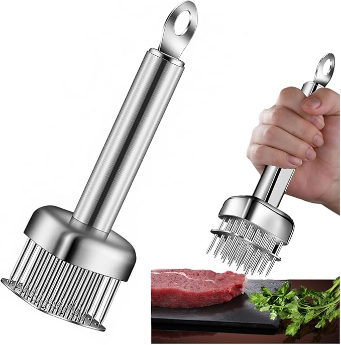 Professional Meat Tenderizer with T316 Stainless Steel Sharp Needle Blade Heavy Duty Cooking Tool for Tenderizing Beef Turkey Chicken Steak Veal Pork Fish