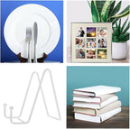 PRETYZOOM 4'' Metal Plate Holder Small Easel Stand, Tabletop Display Stand Picture Frame Holder for Decorative Plates, Posters, Paper Artworks, Holiday Keepsakes