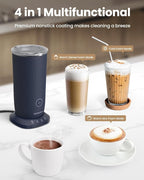 SIMPLETASTE Milk Frother, 4-in-1 Electric Milk Frother and Steamer, Automatic Warm and Cold Foam Maker and Milk Warmer for Latte, Cappuccinos, Dark Blue