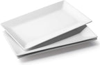 DOWAN 14" Serving Trays, Serving Platters, Ceramic Serving Platters and Trays, Rectangle Plates, Set of 3, for Weddings, Parties, Oven, Microwave, Dishwasher, Heat Resistant, Easy to Clean, White