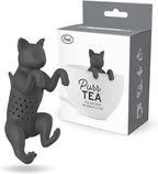 Genuine Fred, PURRTEA, Black Cat Reusable Silicone Tea Infuser, Black, Fun Gift for Tea Lovers, Clever Kitchen Gadget