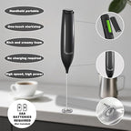 Cordless Handheld Milk Frother - 15-Second Rapid Foam, Battery-Powered & Portable for Coffee, Matcha, and Shakes