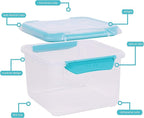 Décor Large Food Storage Containers | 2 Pack - 2 x 1.4L | Reusable Plastic Airtight Food Containers | Fresh Seal Clips | Microwave, Freezer & Dishwasher Safe | 1.4L Capacity