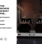 Waring Commercial WCW20 Café Deco Double Coffee Carafe Warmer, 120V, 5-15 Phase Plug,Silver