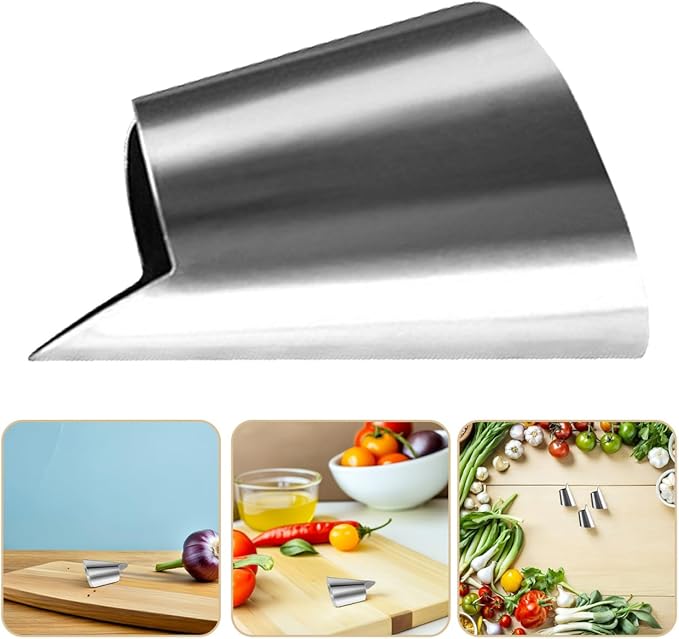 Amosfun 20pcs Stainless Steel Finger Nail Guard Kitchen Tools for Cutting Dicing Peeling Finger Protectors for Vegetable Fruit and Seafood Preparation Home and Professional Use