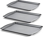 Baking Sheet Set of 3 - Carbon Steel Cookie Sheet for Baking, 17/15/13 Inch, Nonstick Baking Pan with Dual Handles, Stackable, Rust & Warp Resistant, Perfect for Baking, Roasting, and More
