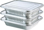 Waytiffer Disposable (25pack) 9x13 Aluminum Foil Pans with Lids, Half Size Deep Steam Table Pans, Heavy Duty Aluminum Baking Pans for Cooking, Roasting, Heating, Serving & Lining Steam-Table Trays