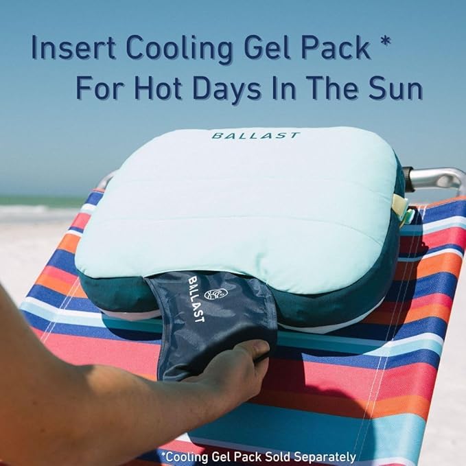 Ballast Beach Pillow – Comfy, Durable & Compact, Stays Put on Windy Beaches with Patented Sand Pouch, Inflatable Pillow for Beaches, Pools, Camping, Festivals and Travel (Retro Floral)