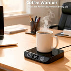 Coffee Mug Warmer & Candle Warmer 46W Electric Cup Warmer for Desk - Smart Digital Display 6 Heat Settings Timer Auto Shut-Off Work from Home Office Gift (Black)