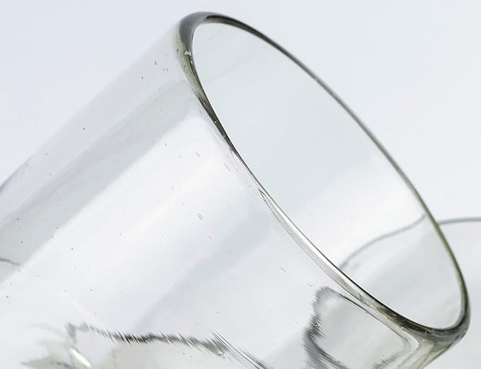 7 oz Hand Blown Mexican Drinking Glasses - Set of 2, 7 fl oz each, Clear