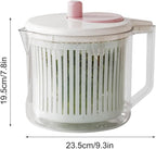 Vegetable Cleaning Bowl – Hand Crank Washer Device, Fruit Rinse Spinner Tool, Salad Washing Container for Kitchen Meal Prep Use | Smooth Mechanism Fast Drain Function Stable Base Structure