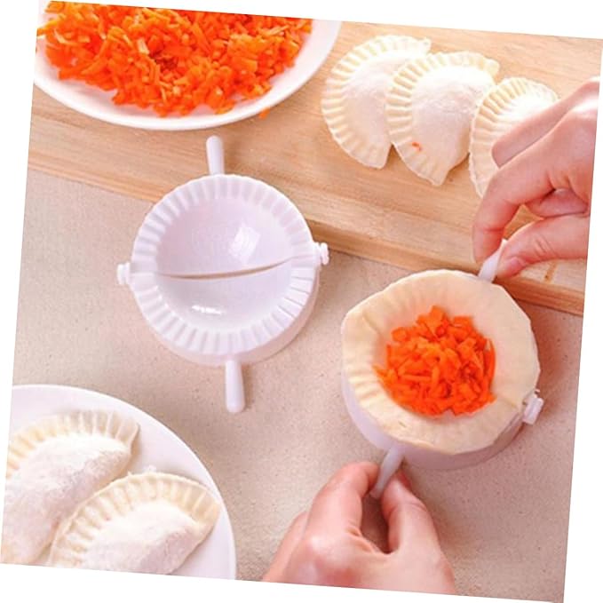SHINEOFI 20pcs Dumpling Molds and Hand Tool Set 7cm Diameter Manual Chinese Dumplings Maker with Fu Character Embosser Cooking Gadget