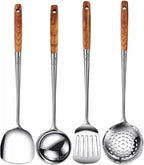 Kitchen Utensils Set，Cooking Utensils Kitchen Tools Gadgets 4 Pieces Sets Spoons for Cooking Spatulas 316 Stainless Steel Cooking Utensils Spatulas Spoons