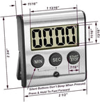 Elegant Digital Kitchen Timer, Stainless Steel Model eT-23, Super Strong Magnetic Back, Loud Alarm, Large Display, Auto Memory, Auto Shut-Off by eTradewinds