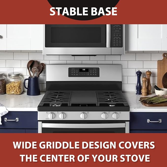 Premium WB31X24738 NON-stick Cast Iiron Stove Top Griddle Replacement for GE Gas Stove WB31X49806 Center Stovetop Griddle Plate for Electric Gas Range Burner Flat Top Pan,1Pcs