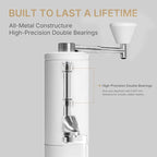 Timemore C5 PRO Manual Coffee Grinder - 42mm Stainless Steel Burr, 48 Adjustable Settings, Hand Coffee Grinder with Fordable Handle, All Metal, Portable for Home, Office & Outdoor, 30g Capacity, White