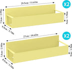 HuggieGems 4 Pack Magnetic Spice Storage Rack Organizer for Refrigerator and Oven, Yellow Fridge Organizers and Storage