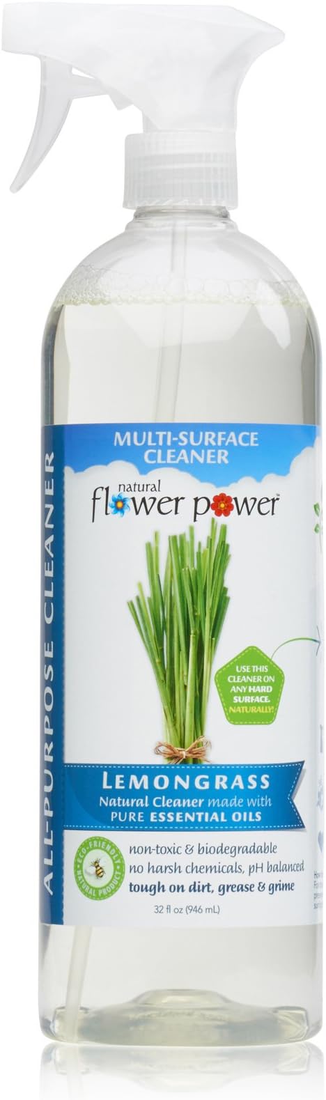 All-Purpose Cleaner Concentrate - Makes 32 Fl Oz Just Add Water - Multi-Surface Cleaning Spray, Non-Toxic, No Harsh Fumes or Chemicals, Child & Pet Safe - Lemongrass
