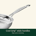 Cuisinart 7-Piece Stainless Steel Pots and Pans Set, Cookware Set Compatible with Induction, Electric, Gas Cooktops, Aluminum Core for Quick Even Heat, Cool Grip Handles, Dishwasher Safe, Oven Safe