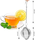 Fu Store 2pcs Stainless Steel Mesh Tea Ball 2.1 Inch Tea Strainers Teas Infuser Strainer Filters for Teas