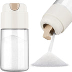 NiHome 10 OZ Sugar Dispenser with Automatic Pouring Switch for Home, Kitchen, Coffee Station, Glass Jar for Sugar, Coffee Creamer, Salt, Food-Grade Glass with Anti-Slip Ribbed Design