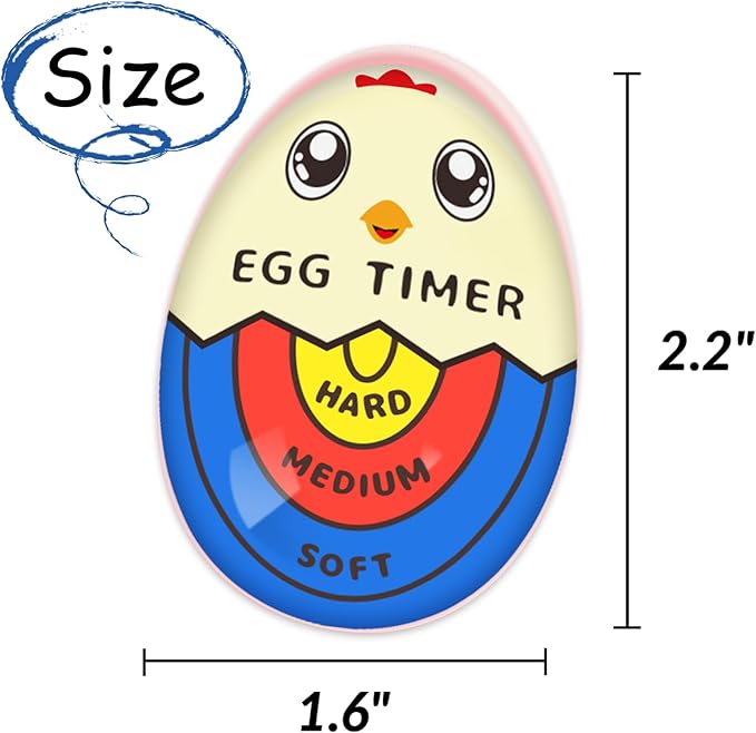 Lasubst Egg Timer for Boiling Eggs that Changes Color When Done, Tricolor, Pack of 2