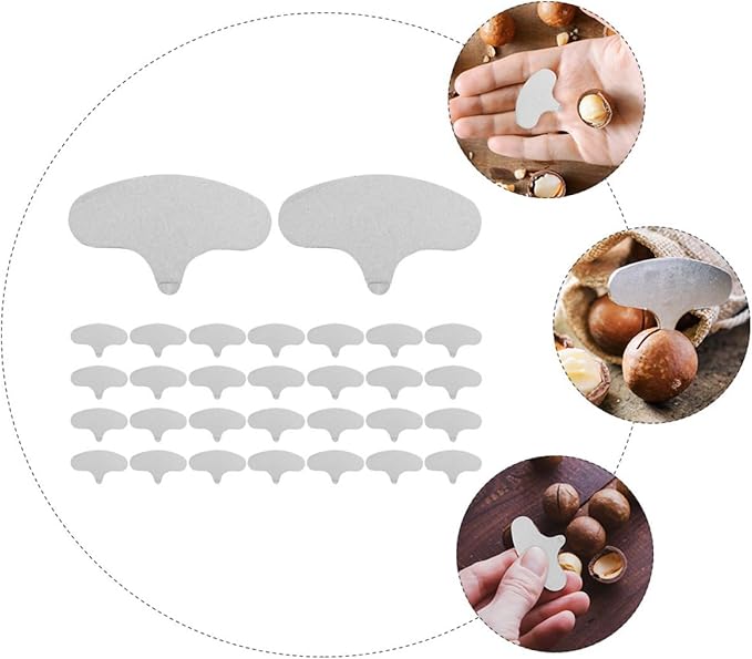 Totority 30pcs Iron Macadamia Nut Opener Sheller Tool Nut Splitter for Home Use Sturdy Nutcracker Specialty Kitchen Gadget
