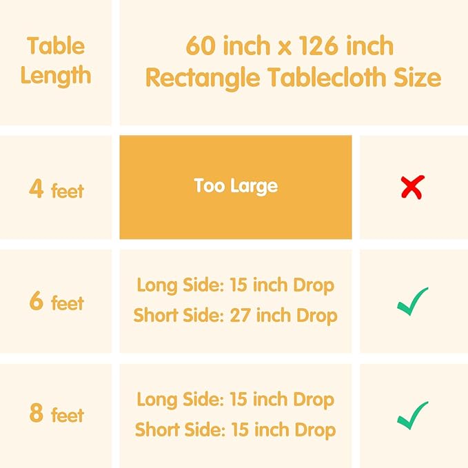 BRILLMAX 6 Pack Beige Tablecloths for 8 Foot Rectangle Tables 60 x 126 Inch - 8ft Rectangular Bulk Linen Polyester Fabric Washable Cloth Cover for Wedding Reception Banquet Birthday Party