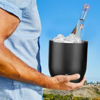Snowfox Plus - Insulated Ice Bucket with Lid/Scoop, Premium Vacuum Insulated Stainless Steel Ice Buckets for Parties, Ice Box, Home Bar Accessories, Parties Supplies, Bar Decor, 3L, Marble
