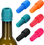 6 Pack Silicone Wine Stopper, Wine Stoppers for Wine Bottles, Wine Seal Stopper Can Be Reused to Keep Wine Fresh, by Brusoon (Multicolor)