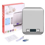 Digital Shipping Scale,Stainless Steel Panel, Accurate Portable Postal Scale for Packages, Small Business,Kitchen, Food, Handmade, Liquids, and Boutique (Silver Black Rechargeable(10kg/1g))