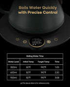 Cocinare Barista Collection Gooseneck Electric Kettle, ±1℉ Precise Temperature Control for Pour-Over Coffee & Tea, Quick Heating 1500W, Stainless Steel Interior, 0.9L (Delacroix Green)
